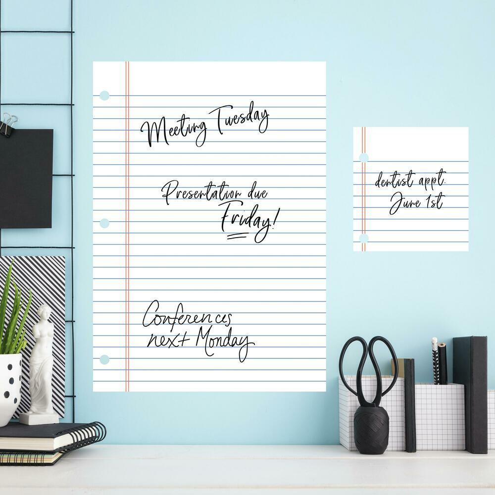 NOTEBOOK PAPER DRY ERASE PEEL AND STICK GIANT WALL DECALS